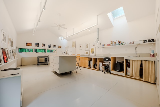 interior space with lofted ceiling