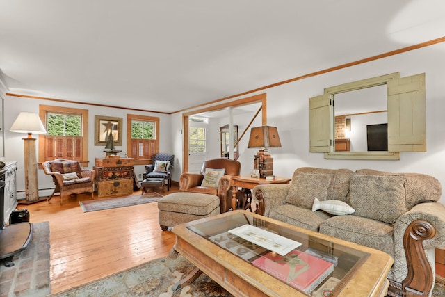47 Hollow Tree Ridge Rd, Darien, CT 06820 - living area featuring ornamental molding and hardwood / wood-style flooring
