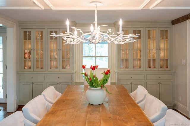 dining room featuring a chandelier