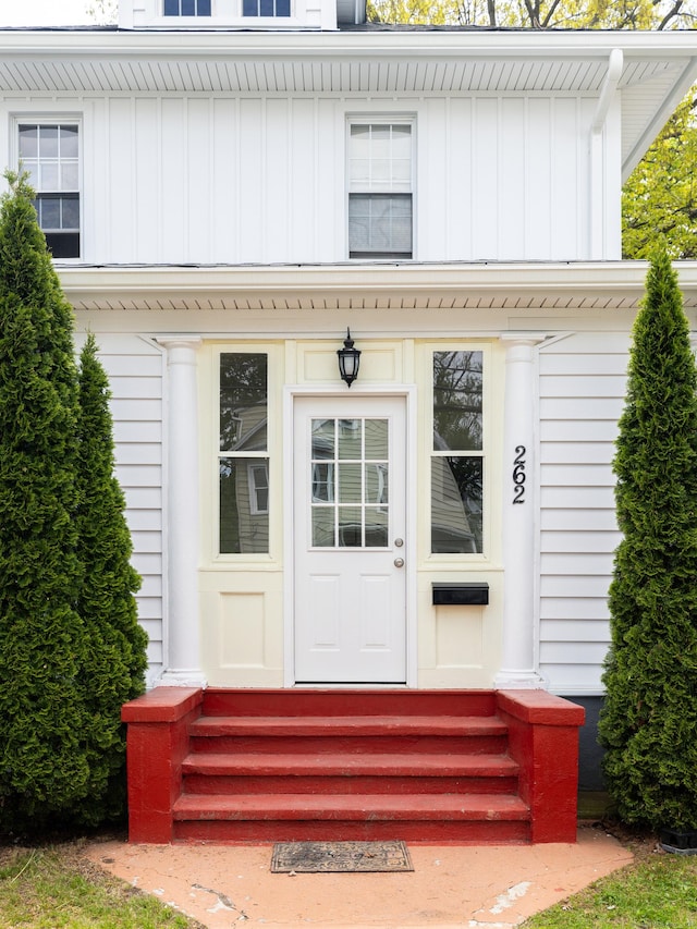 262 Blohm St, West Haven, CT 06516 - entrance to property with board and batten siding