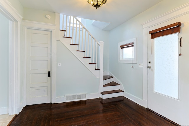 262 Blohm St, West Haven, CT 06516 - foyer entrance with stairway, hardwood / wood-style floors, and baseboards