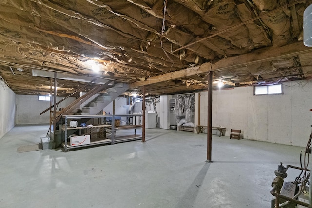 below grade area with stairs