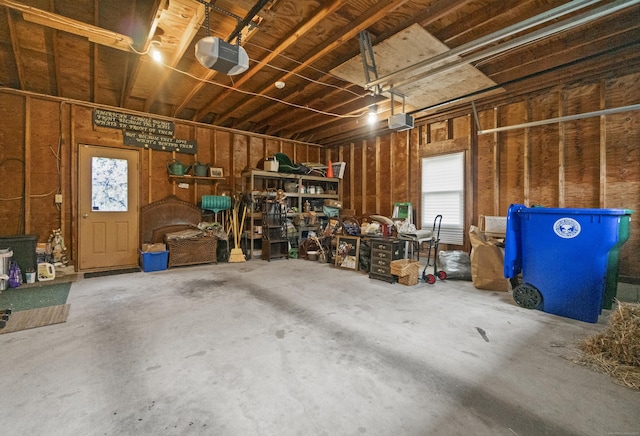 garage featuring a garage door opener
