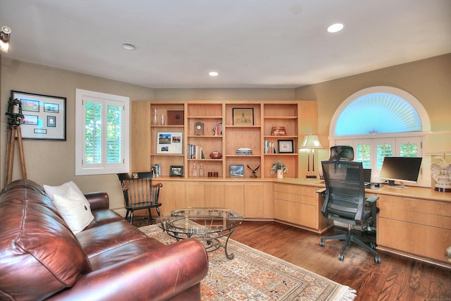 63 Balfour Dr, West Hartford, CT 06117 - office space featuring plenty of natural light, dark wood-style flooring, and recessed lighting