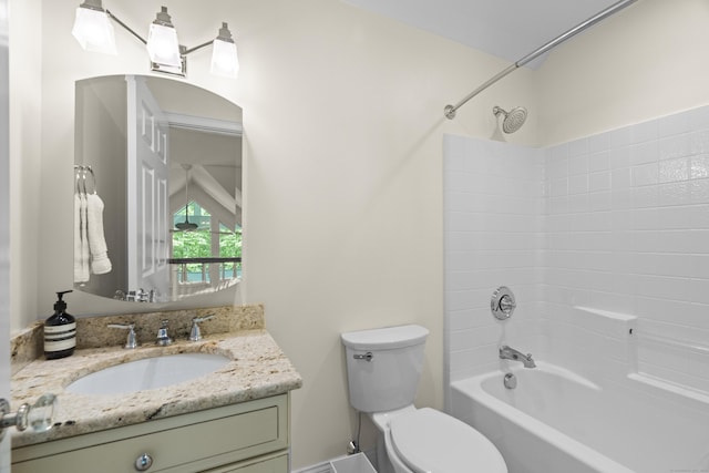 140 Podunk Rd, Guilford, CT 06437 - full bathroom featuring toilet, shower / bath combination, and vanity