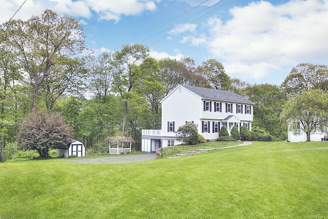 23 Davis Rd, Seymour, CT 06483 - view of front of home featuring a storage unit and a front lawn