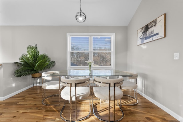 6 Bidwell Ter, Middletown, CT 06457 - dining area featuring baseboards, wood finished floors, and lofted ceiling