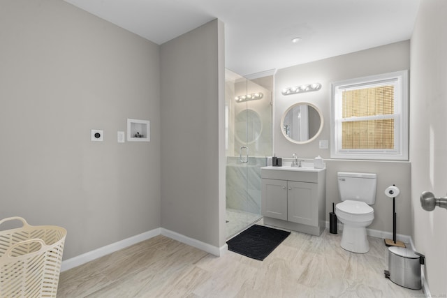 6 Bidwell Ter, Middletown, CT 06457 - full bathroom featuring walk in shower, toilet, vanity, and baseboards