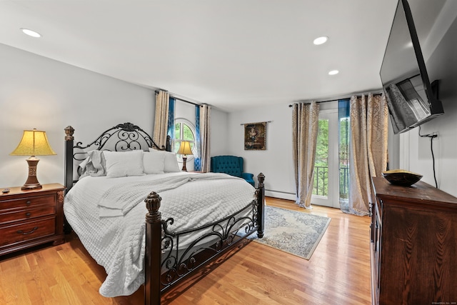 46 Mountain Farms Rd, West Hartford, CT 06117 - bedroom with multiple windows, access to exterior, recessed lighting, and light wood-type flooring