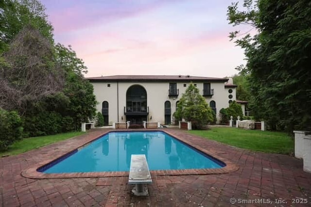 46 Mountain Farms Rd, West Hartford, CT 06117 - swimming pool featuring a diving board and a patio area