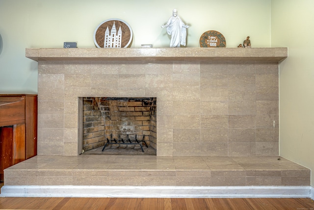 detailed view of a fireplace