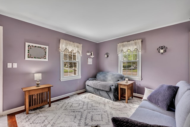 4 Hockanum Dr, East Hartford, CT 06118 - living area featuring ornamental molding and wood finished floors