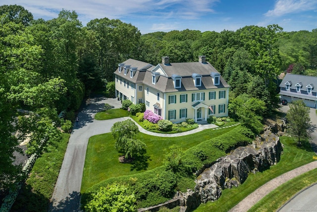 37 Lantern Hill Rd, Madison, CT 06443 - view from above of property with a heavily wooded area