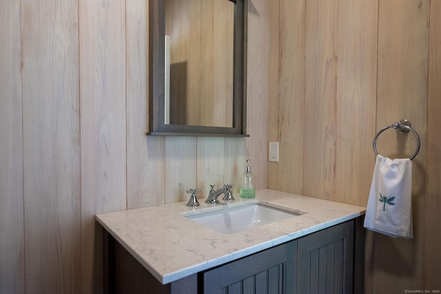 37 Lantern Hill Rd, Madison, CT 06443 - bathroom with vanity and wood walls