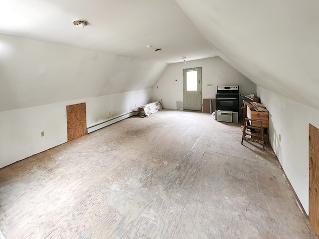 241 New London Rd, Colchester, CT 06415 - additional living space featuring lofted ceiling and a baseboard radiator