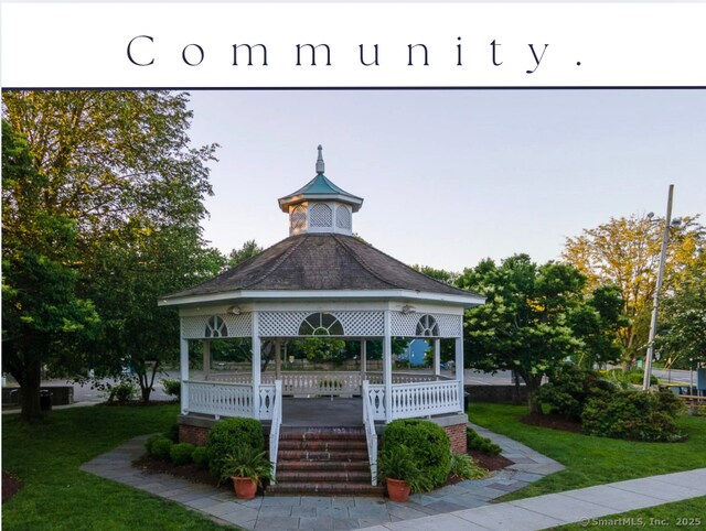 706 Judd St, Fairfield, CT 06825 - surrounding community featuring a gazebo and a lawn