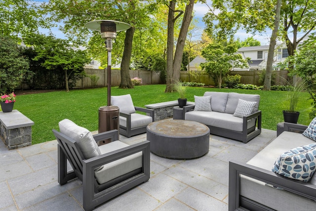 view of patio with an outdoor hangout area