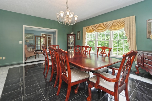 250 Wooding Hill Rd, Bethany, CT 06524 - dining room with a chandelier, baseboards, and tile patterned floors