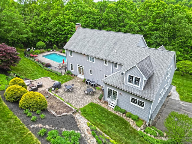 250 Wooding Hill Rd, Bethany, CT 06524 - aerial view of property and surrounding area featuring a pool area