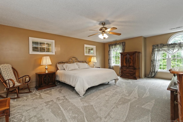 250 Wooding Hill Rd, Bethany, CT 06524 - bedroom with carpet floors, a textured ceiling, a ceiling fan, and baseboards