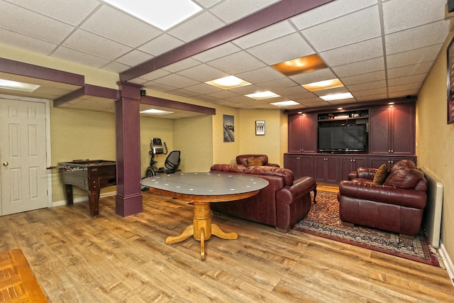250 Wooding Hill Rd, Bethany, CT 06524 - living area featuring light wood-style flooring and a drop ceiling