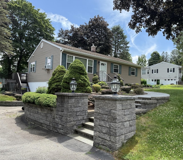 15-17 Beckerle St, Danbury, CT 06811 - ranch-style house with a chimney and a front lawn