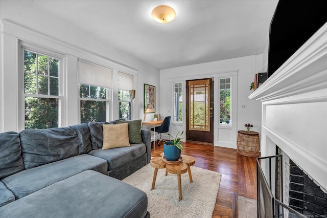 19 Orpington St, Hamden, CT 06517 - living area featuring plenty of natural light and wood finished floors