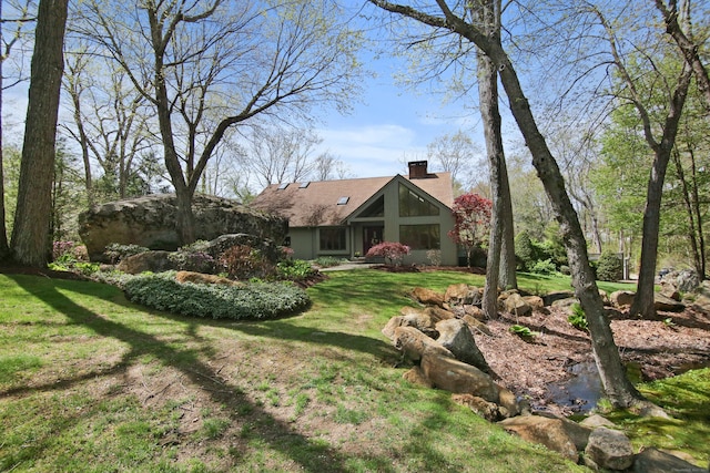 view of grassy yard