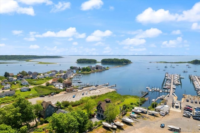 49 Bayberry Ln, Groton, CT 06340 - aerial view of numerous boat docks and a nearby body of water
