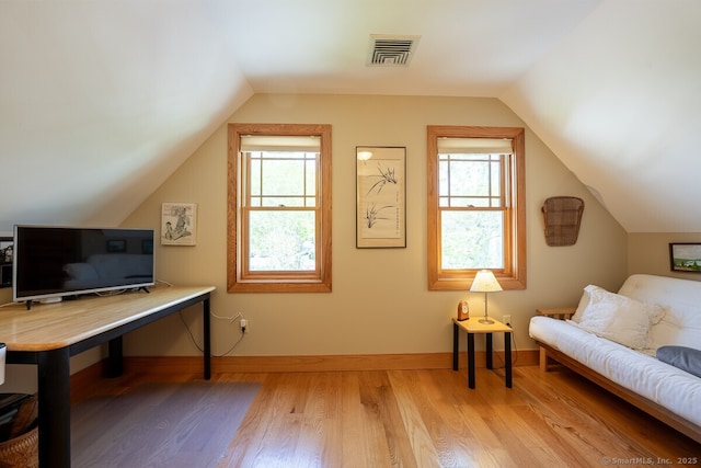 49 Bayberry Ln, Groton, CT 06340 - home office with healthy amount of natural light, lofted ceiling, and light wood-type flooring