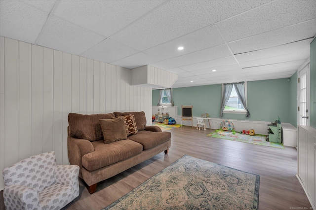 7 Beechwood Cir, Cromwell, CT 06416 - living room featuring a paneled ceiling and wood finished floors