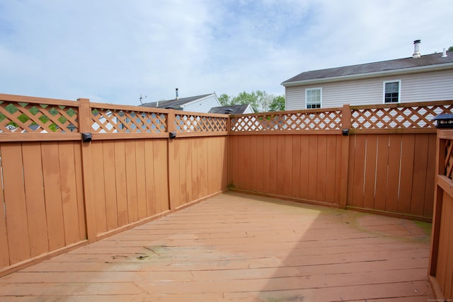 deck featuring fence