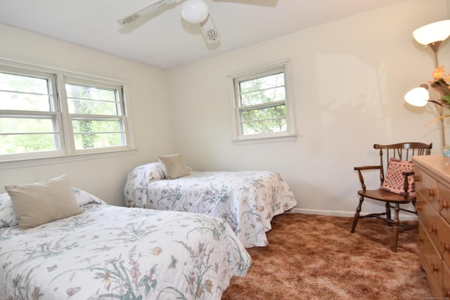 12 Cedar Ln, Oxford, CT 06478 - bedroom featuring multiple windows, carpet, baseboards, and ceiling fan
