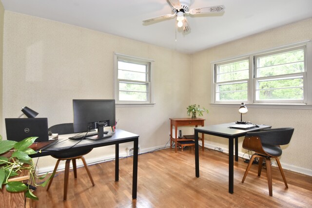 12 Cedar Ln, Oxford, CT 06478 - home office with plenty of natural light, wood finished floors, and ceiling fan