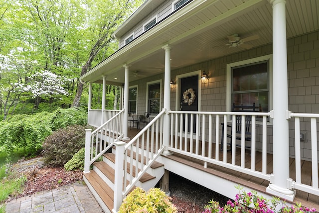 79 Erdoni Rd, Columbia, CT 06237 - property entrance with covered porch and a ceiling fan