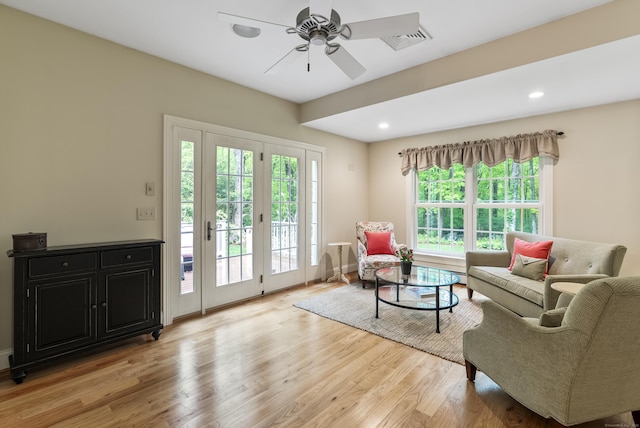 79 Erdoni Rd, Columbia, CT 06237 - living area featuring a ceiling fan and light wood-style floors