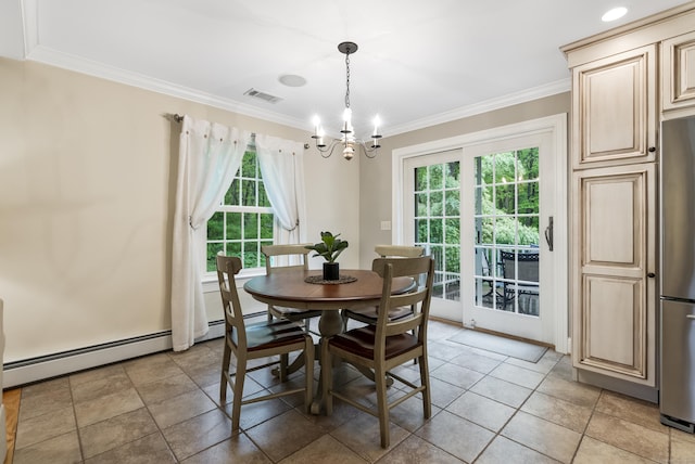 79 Erdoni Rd, Columbia, CT 06237 - dining space featuring a chandelier and ornamental molding