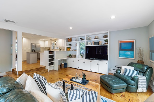 46 Glenbrook Rd, West Hartford, CT 06107 - living area with light wood finished floors and recessed lighting
