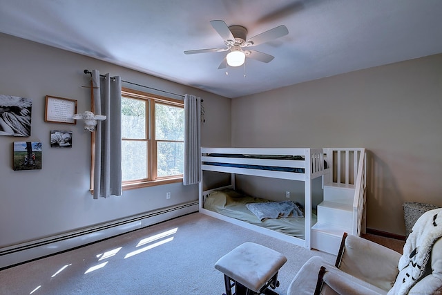 7 Stonegate Rd, East Hampton, CT 06424 - carpeted bedroom featuring baseboard heating and ceiling fan