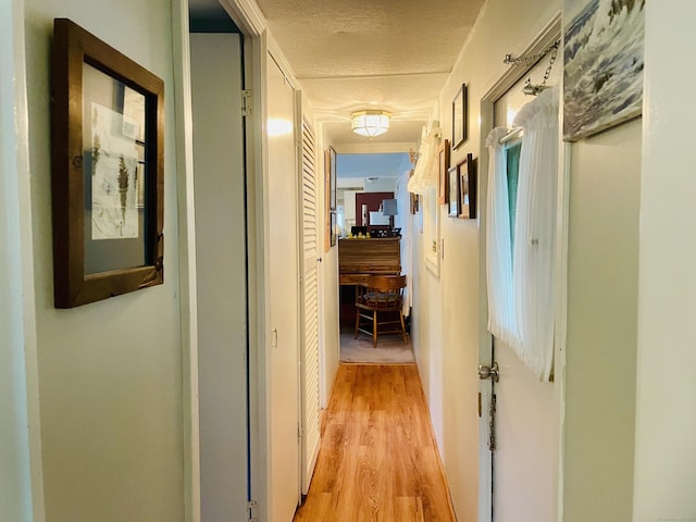 91 Shawnee Rd, East Hartford, CT 06118 - hallway with light wood-type flooring and a textured ceiling