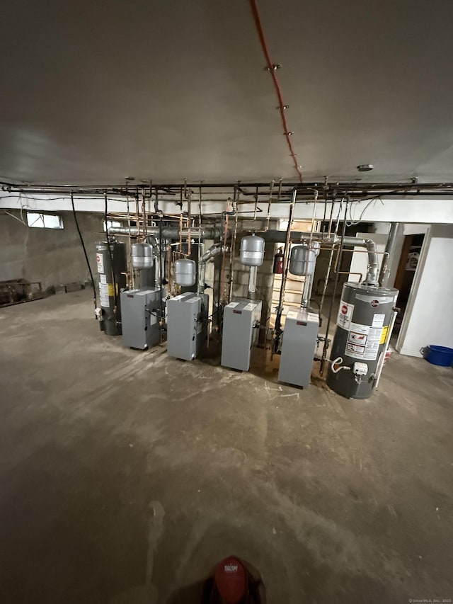 74 Saltonstall Ave, New Haven, CT 06513 - utility room with gas water heater and a heating unit