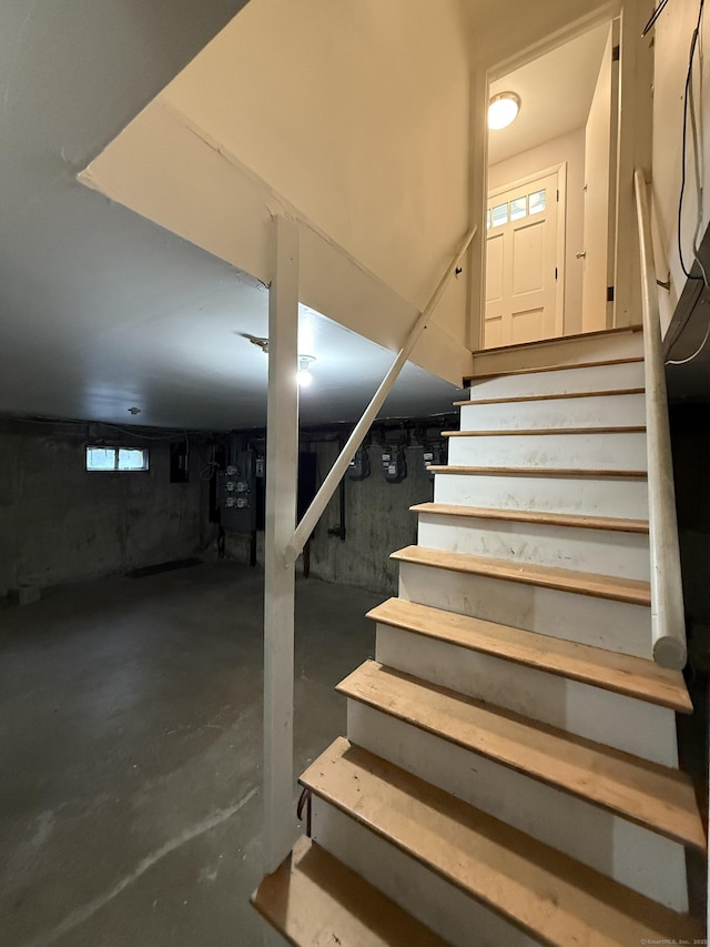 74 Saltonstall Ave, New Haven, CT 06513 - staircase with concrete flooring