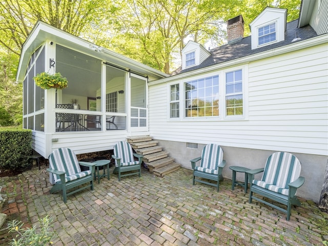 61 Nod Hill Rd, Wilton, CT 06897 - view of patio / terrace with a sunroom