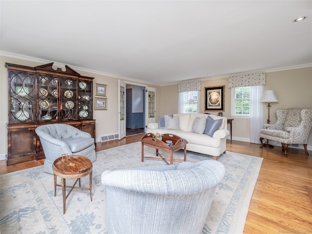 61 Nod Hill Rd, Wilton, CT 06897 - living area featuring ornamental molding, baseboards, and wood finished floors