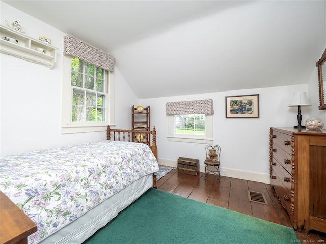61 Nod Hill Rd, Wilton, CT 06897 - bedroom featuring vaulted ceiling, hardwood / wood-style flooring, and baseboards