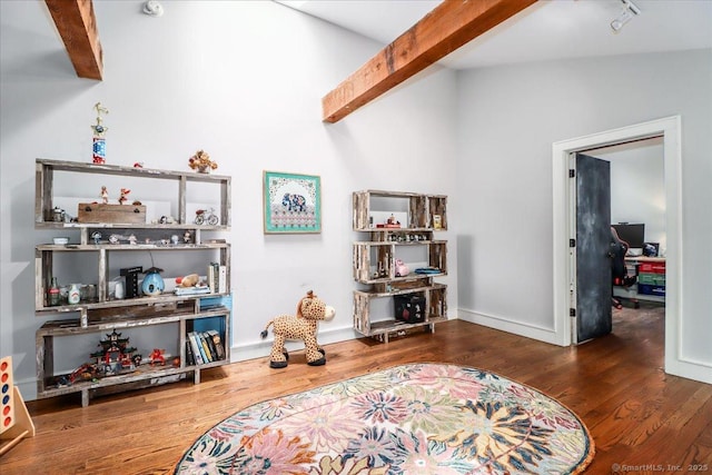 living area featuring wood finished floors