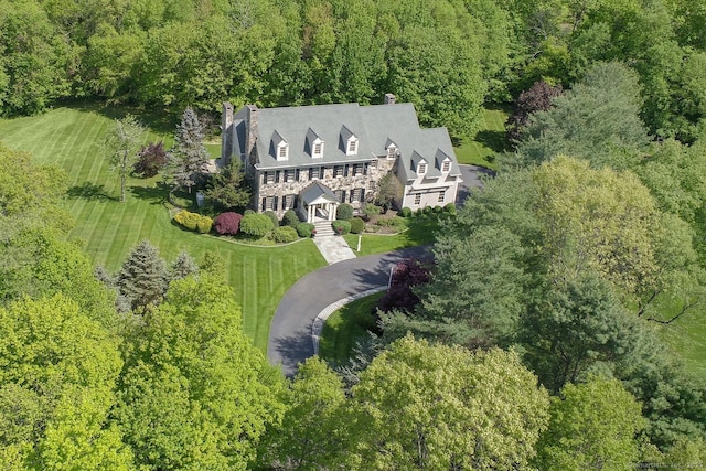 6 Spectacle Ln, Ridgefield, CT 06877 - view from above of property featuring a heavily wooded area