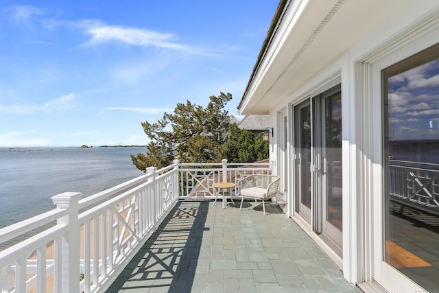 balcony with a water view