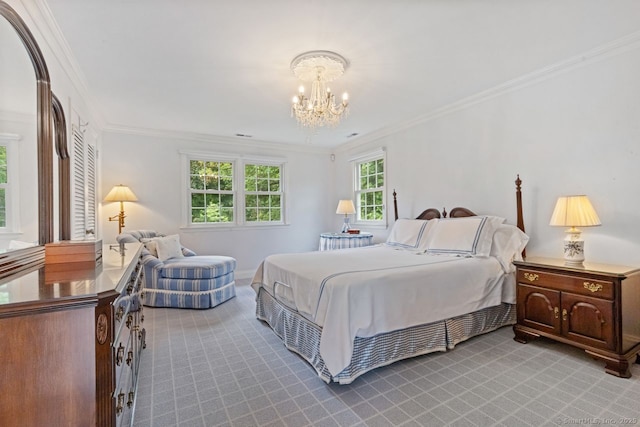 24 Lawrence Hill Rd, Stamford, CT 06903 - carpeted bedroom featuring a chandelier and crown molding