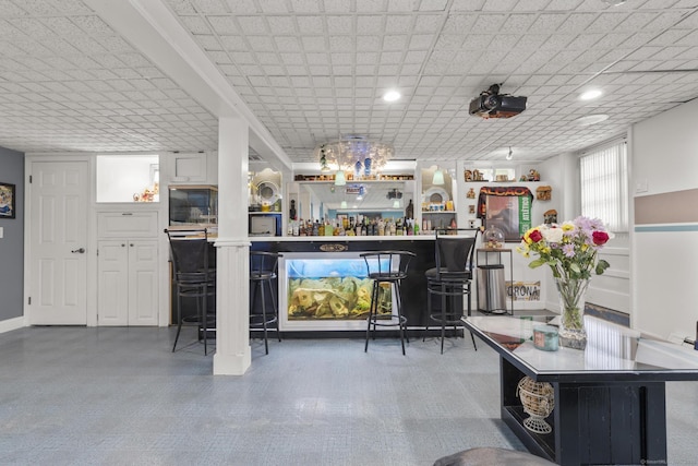 view of indoor dry bar